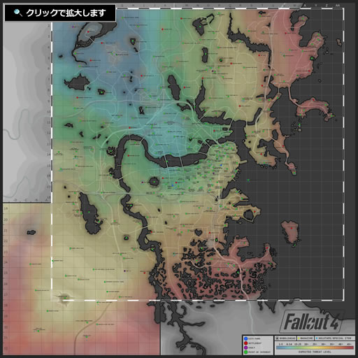 Fallout4 ワールドマップ／ロケーションマップ